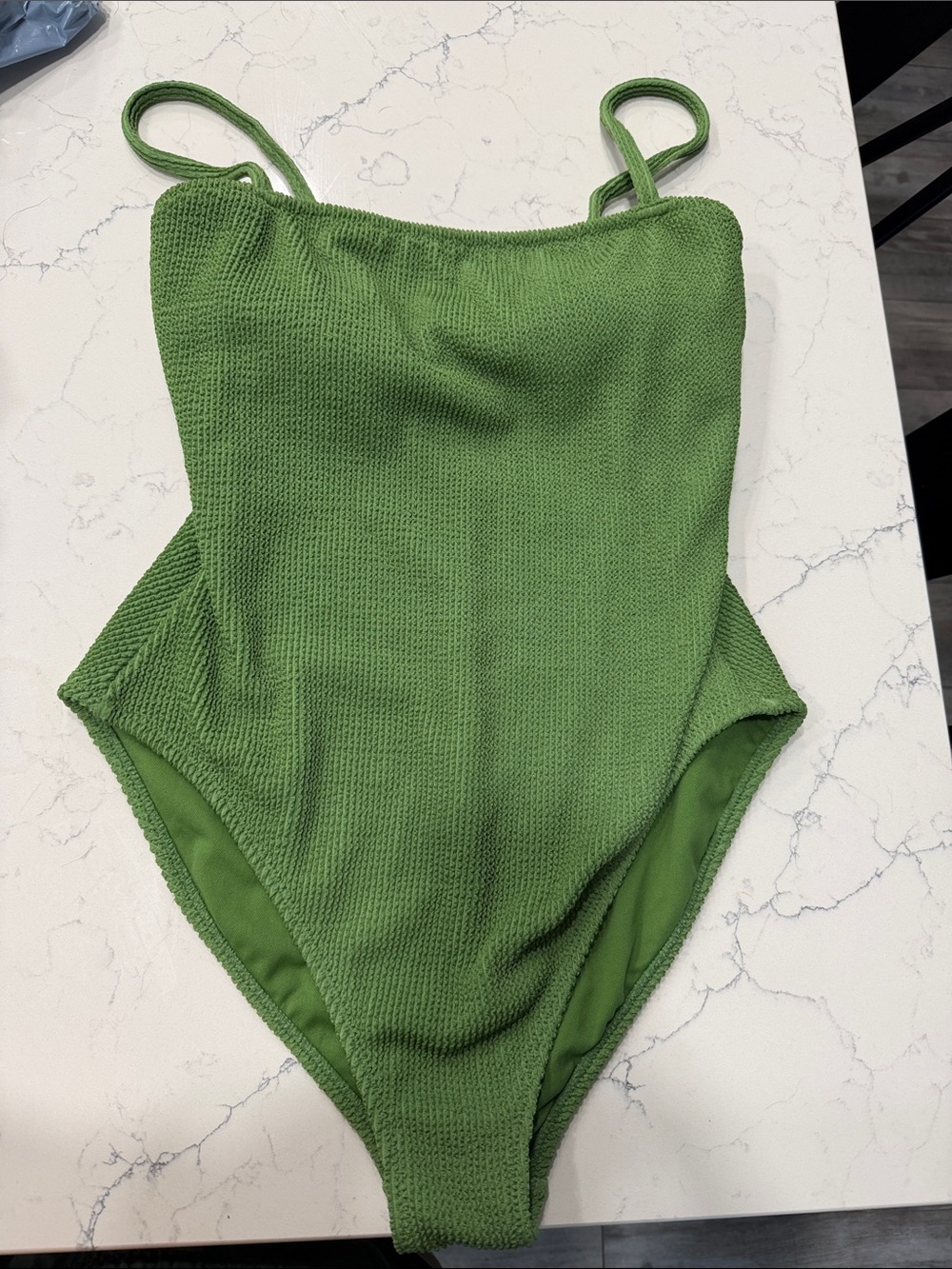 Shade & Shore Green Textured One-Piece Swimsuit